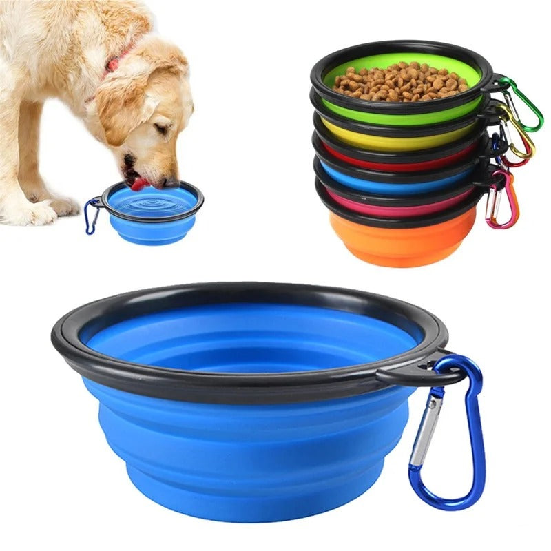 Folding Portable Dog Feeder Bowl